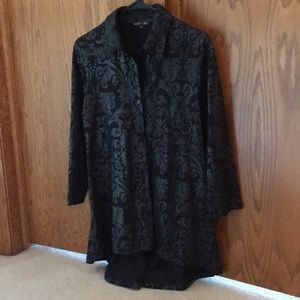 Boho Chic black paisley embossed shirt